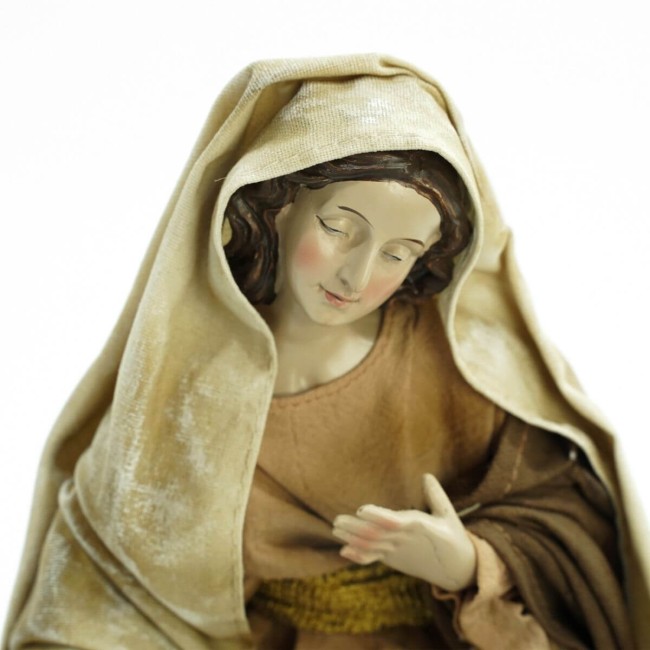 Natività in Poliresina e Tessuto 8 Pz. H.33 cm