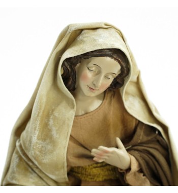 Natività in Poliresina e Tessuto 8 Pz. H.33 cm