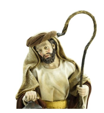 Natività in Poliresina e Tessuto 8 Pz. H.33 cm