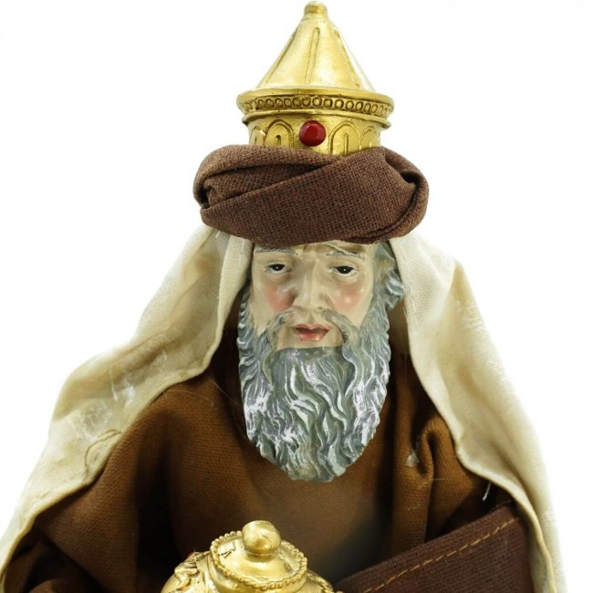 Natività in Poliresina e Tessuto 8 Pz. H.33 cm