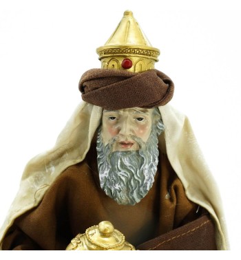 Natività in Poliresina e Tessuto 8 Pz. H.33 cm