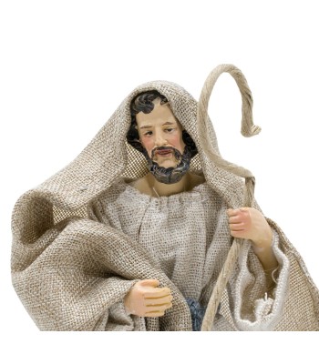 Natività in Poliresina e Tessuto 8 Pz H.20 cm