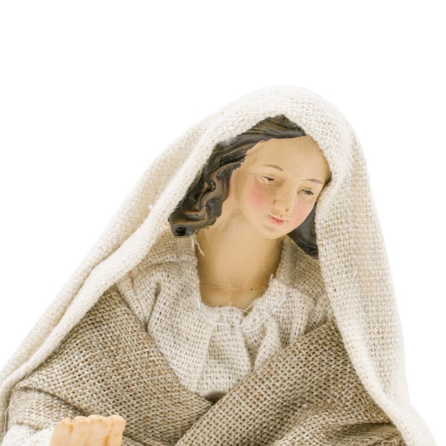 Natività in Poliresina e Tessuto 8 Pz H.20 cm