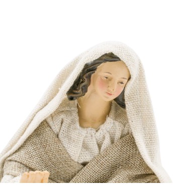 Natività in Poliresina e Tessuto 8 Pz H.20 cm