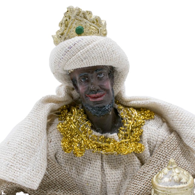 Natività in Poliresina e Tessuto 8 Pz H.20 cm