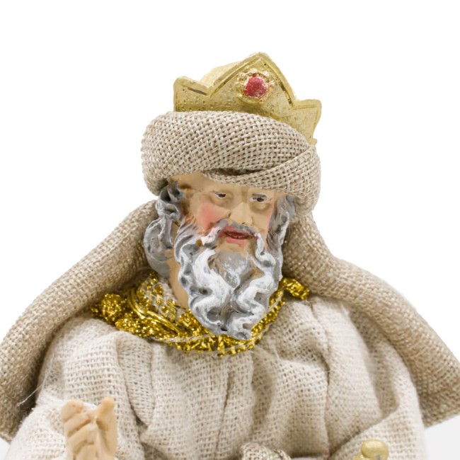 Natività in Poliresina e Tessuto 8 Pz H.20 cm