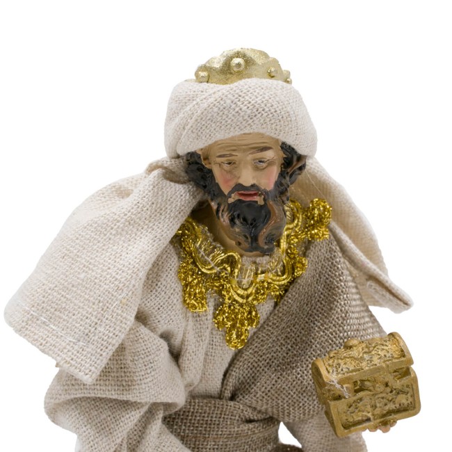 Natività in Poliresina e Tessuto 8 Pz H.20 cm