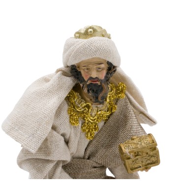 Natività in Poliresina e Tessuto 8 Pz H.20 cm