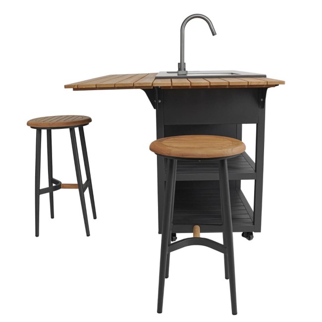 Cucina da Giardino in Acciaio e Teak - Stoccolma