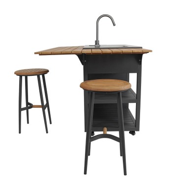 Cucina da Giardino in Acciaio e Teak - Stoccolma