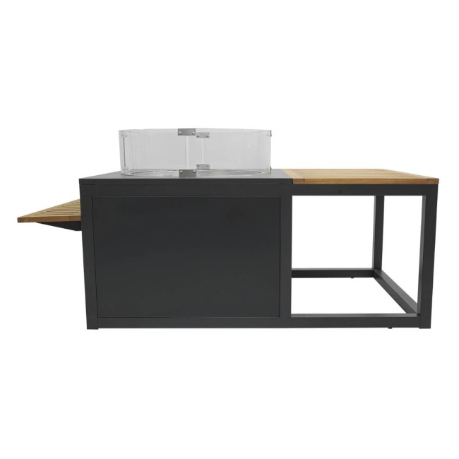 Stufa da Esterno a Gas GPL con Tavolo Integrato in Teak - Helsinki