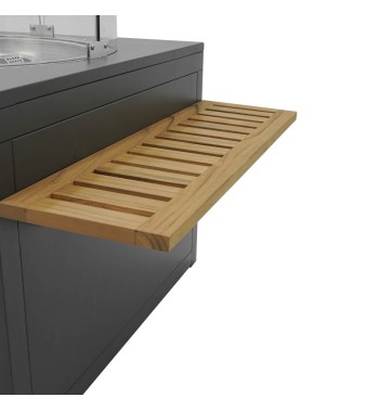 Stufa da Esterno a Gas GPL con Tavolo Integrato in Teak - Helsinki