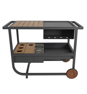 Carrello Multiuso da Esterno in Alluminio e Teak