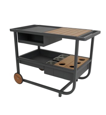 Carrello Multiuso da Esterno in Alluminio e Teak