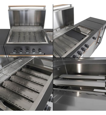 Cucina Outdoor in Acciaio e Pietra Sinterizzata - Copenaghen