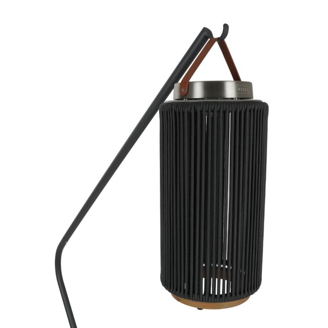 Stand Porta Lampada da Esterno in Acciaio e Base in Teak