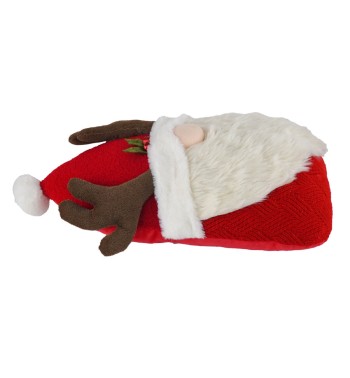 Cuscino Natalizio a Forma di Gnomo 37x13xH.49 cm