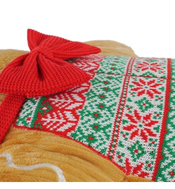 Cuscino Natalizio a Forma di Omino di Pan di Zenzero 43x12xH.56 cm