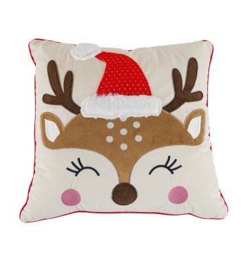 Cuscino Natalizio con Renna 45x45cm