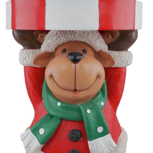 Base per Albero di Natale con Renna in Resina H.65 cm