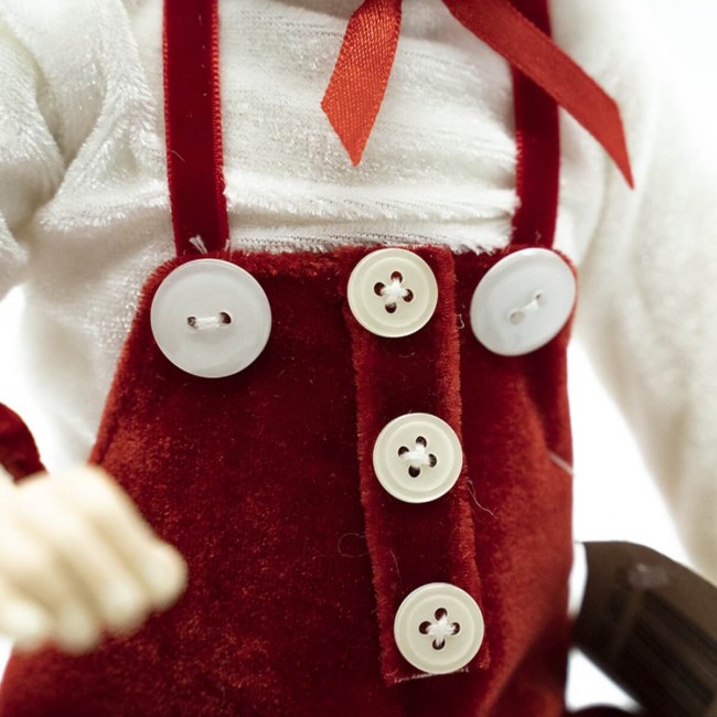 Elfo di Natale con Salopette Rossa H.51 cm