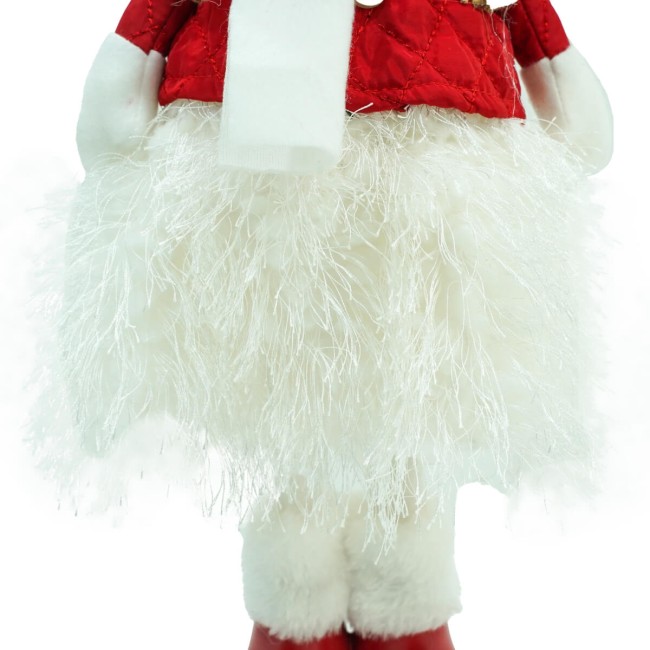 Bambolina Natalizia con Abito Bianco e Rosso H.49 cm 2 Modelli