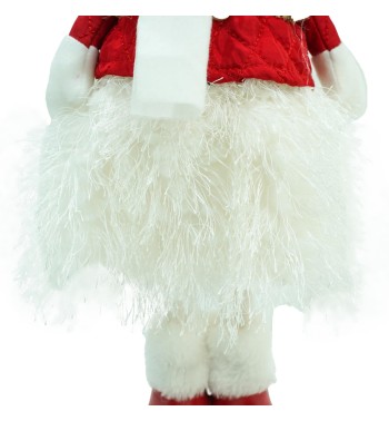 Bambolina Natalizia con Abito Bianco e Rosso H.49 cm 2 Modelli