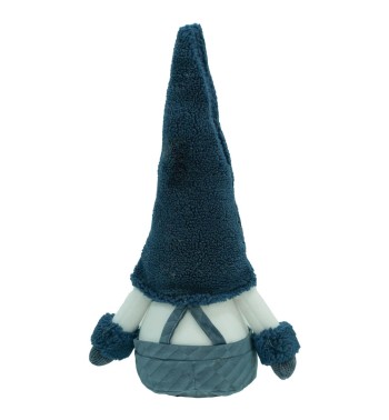 Gnomo di Natale con Abito Blu e Bianco Seduto H.66 cm