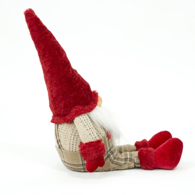 Gnomo Natalizio Seduto con Salopette H.57 cm