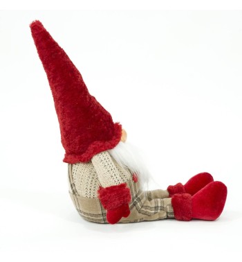 Gnomo Natalizio Seduto con Salopette H.57 cm