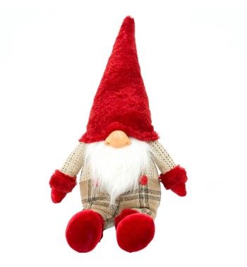 Gnomo Natalizio Seduto con Salopette H.57 cm