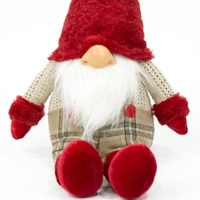 Gnomo Natalizio Seduto con Salopette H.57 cm