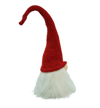 Testa di Gnomo Natalizie Rosso/Grigio H.56 cm