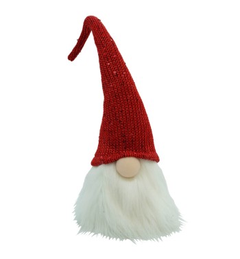 Testa di Gnomo Natalizie Rosso/Grigio H.56 cm