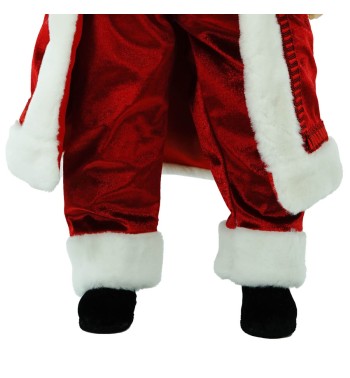 Babbo Natale in Piedi con Abito Rosso e Gilet a Quadri H.60 cm