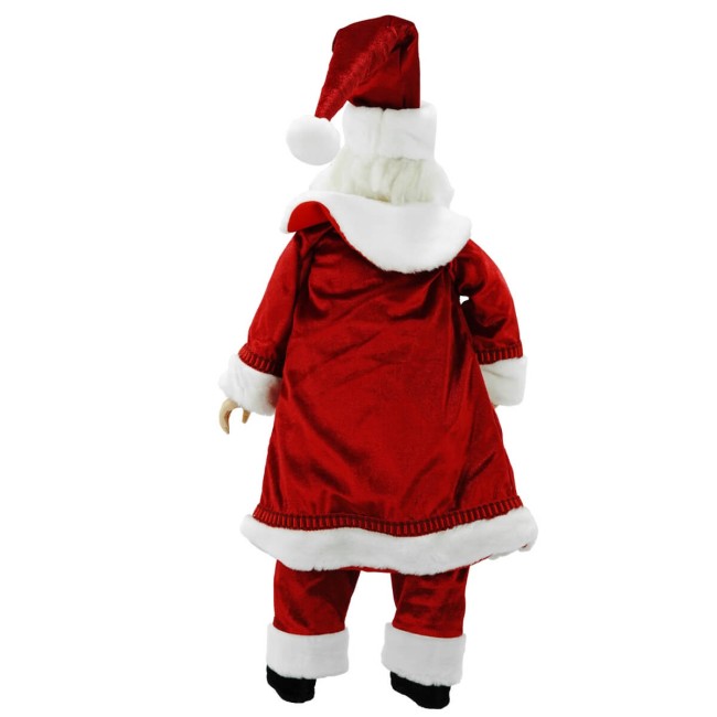 Babbo Natale in Piedi con Abito Rosso e Gilet a Strisce H.60 cm