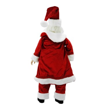 Babbo Natale in Piedi con Abito Rosso e Gilet a Strisce H.60 cm