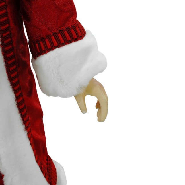 Babbo Natale in Piedi con Abito Rosso e Gilet a Strisce H.60 cm