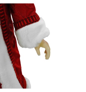 Babbo Natale in Piedi con Abito Rosso e Gilet a Strisce H.60 cm