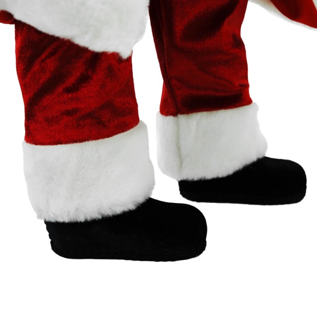 Babbo Natale in Piedi con Abito Rosso e Gilet a Strisce H.60 cm