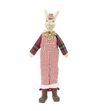Coniglio Natalizio con Salopette H.44 cm 2 Modelli