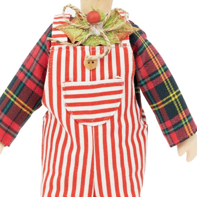 Coniglio Natalizio con Salopette H.44 cm 2 Modelli
