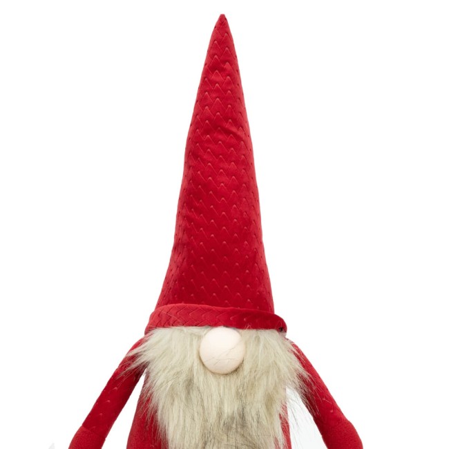 Gnomo Natalizio con Abito Rosso e Barba Beige 2 Misure