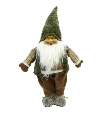 Gnomo Natalizio in Tessuto e Velluto H.66 cm 2 Colori
