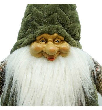 Gnomo Natalizio in Tessuto e Velluto H.66 cm 2 Colori