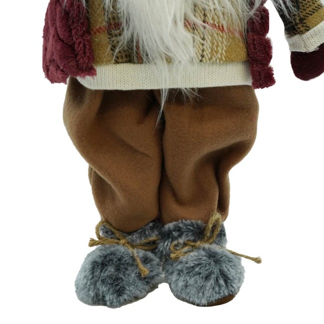 Gnomo Natalizio in Tessuto e Velluto H.66 cm 2 Colori