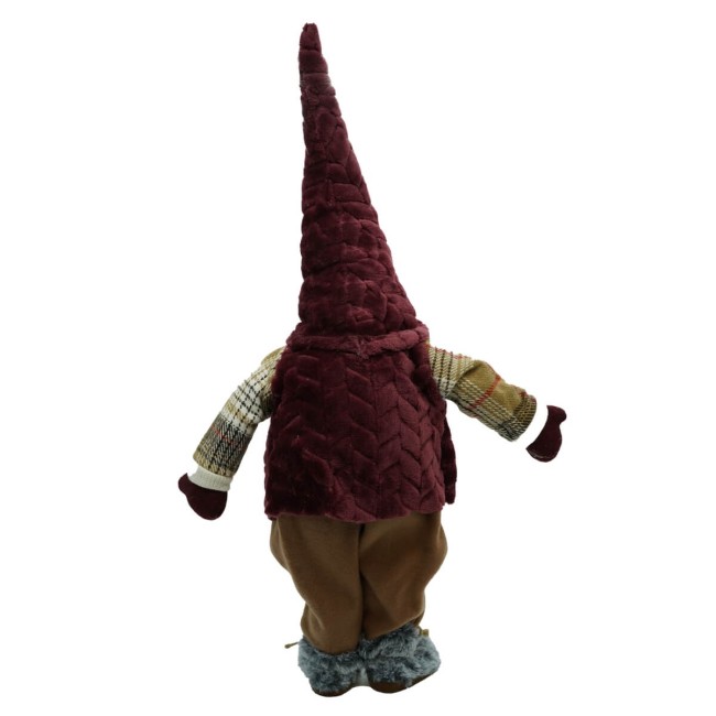 Gnomo Natalizio in Tessuto e Velluto H.66 cm 2 Colori