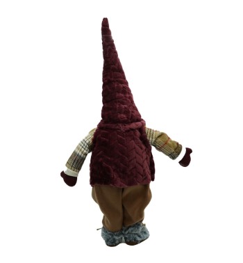 Gnomo Natalizio in Tessuto e Velluto H.66 cm 2 Colori