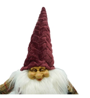 Gnomo Natalizio in Tessuto e Velluto H.66 cm 2 Colori