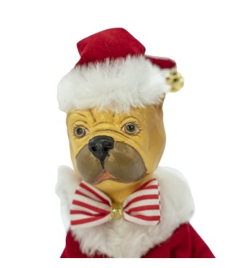 Cane con Abito Natalizio Bianco e Rosso H.45 cm